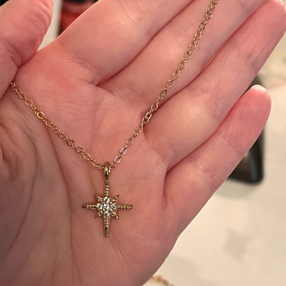 Gold Star Layered Necklace - Picture 2 of 5